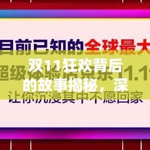 雙11狂歡背后的故事揭秘，深度報道，探尋購物盛宴的真相