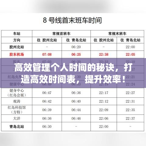 高效管理個人時間的秘訣，打造高效時間表，提升效率！