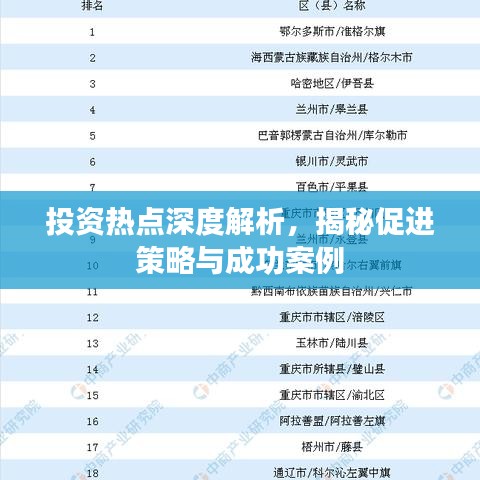 投資熱點(diǎn)深度解析，揭秘促進(jìn)策略與成功案例
