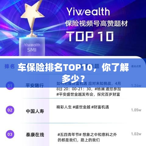 車(chē)保險(xiǎn)排名TOP10，你了解多少？